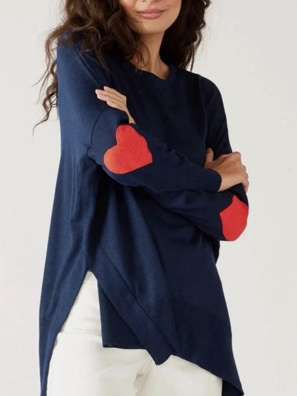 Mersea Amour Heart Sleeve Sweater One Size Blue